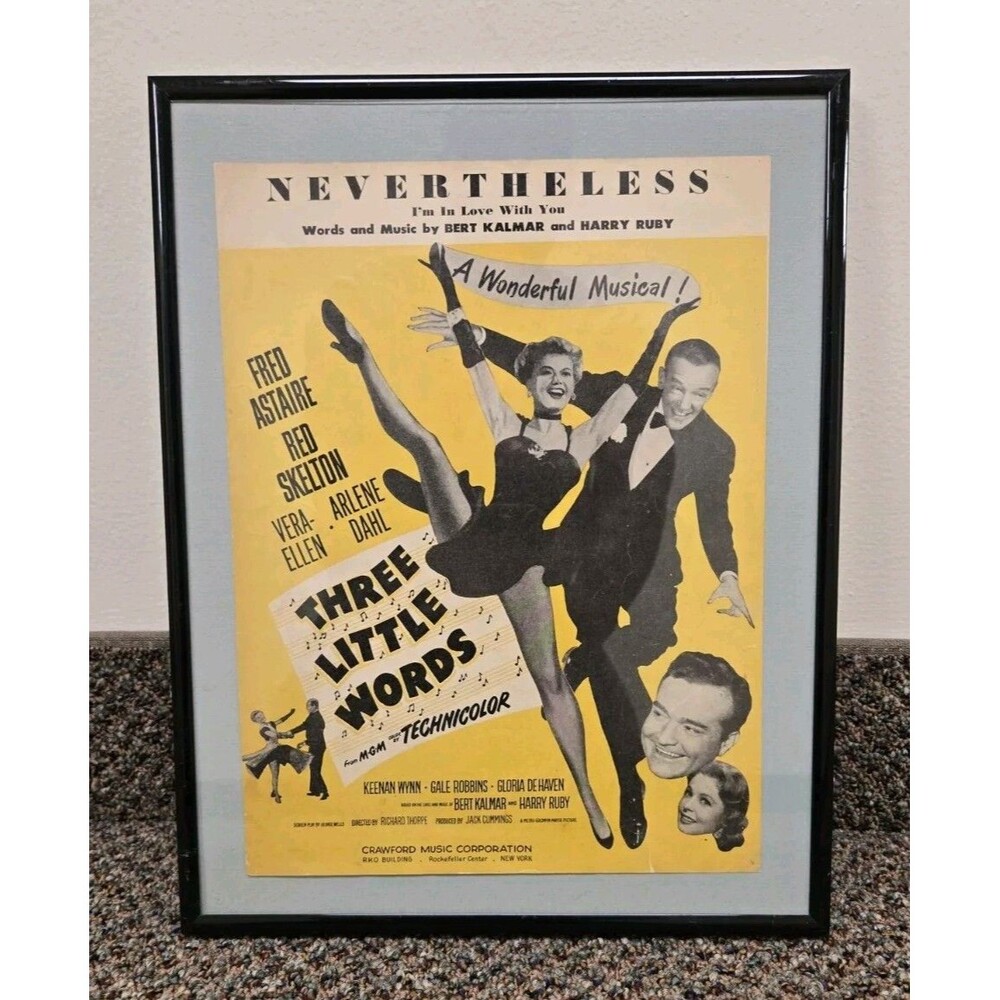 Fred Astaire Nevertheless I'm In Love With You Sheet Music FRAMED